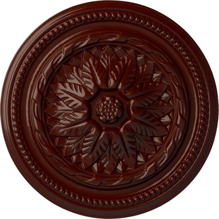 Ekena Millwork Wigan Ceiling Medallion, Hand-Painted Brushed Mahogany, 16"OD x 2 1/4"P CM16WGBMF